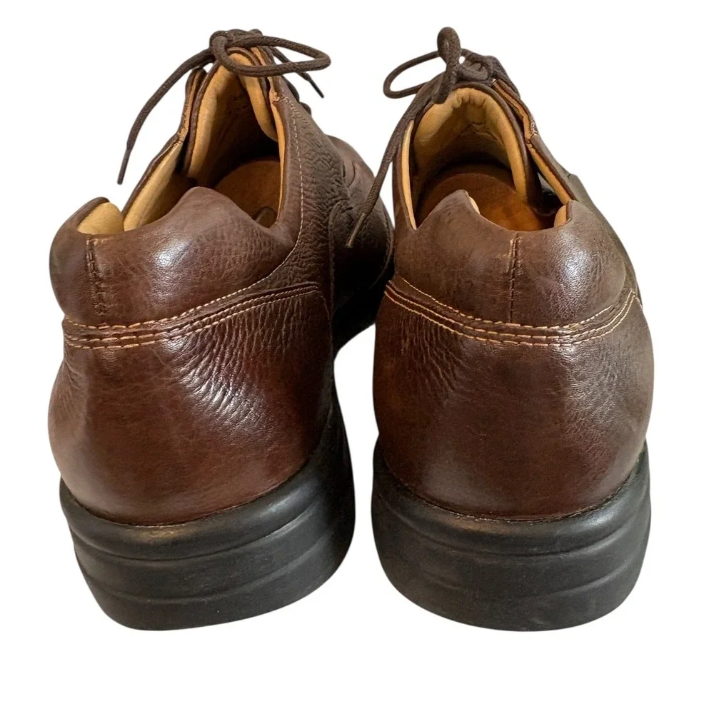 Johnston & Murphy Mens 13 M Brown Pebbled Leather Split Toe‎ Oxfords 20-7223